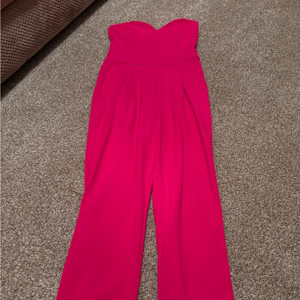 Hot Pink Express Off-the-Shoulder Jumpsuit, Size 4